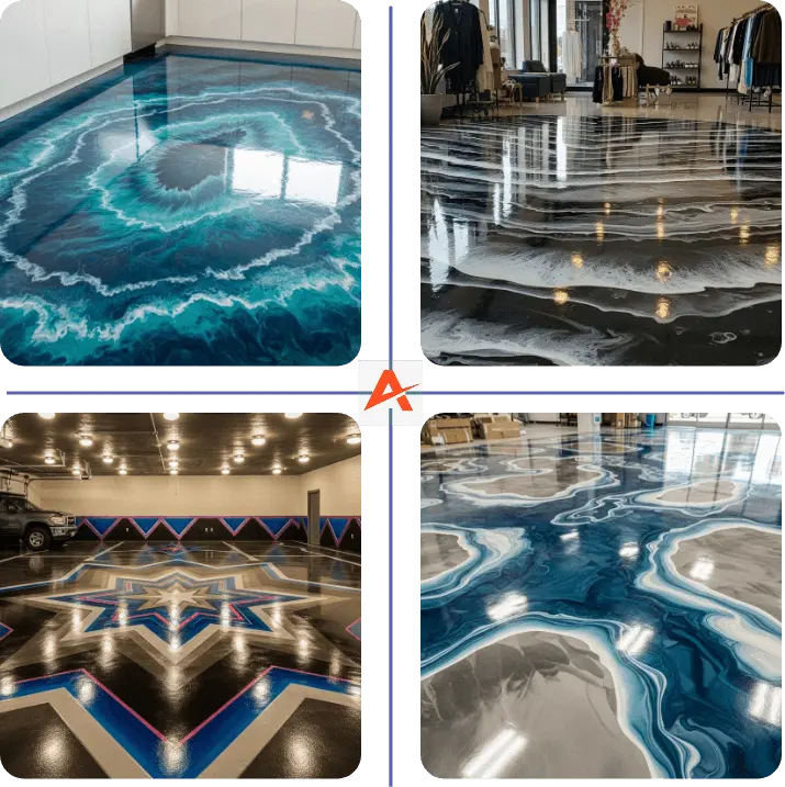 Before and after floor coating transformation