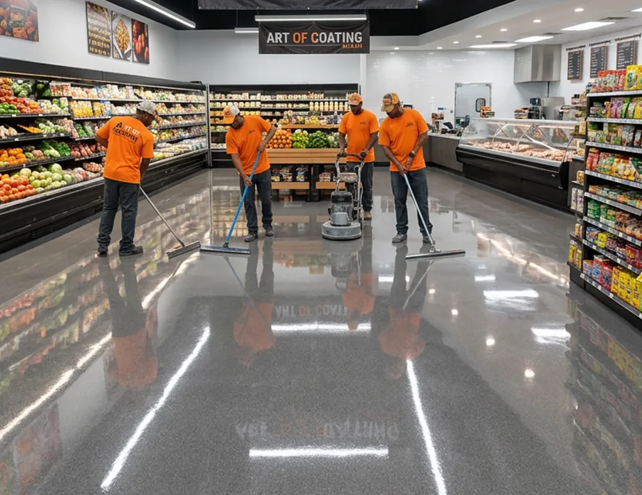 Retail Store Flooring project by Art of Coating Miami